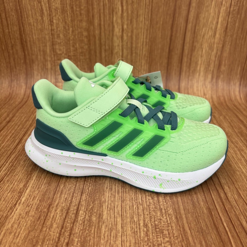 Adidas UltraRun 5 EL C Kids Running Shoes 12K Green JQ3069 Sneakers‎ NEW